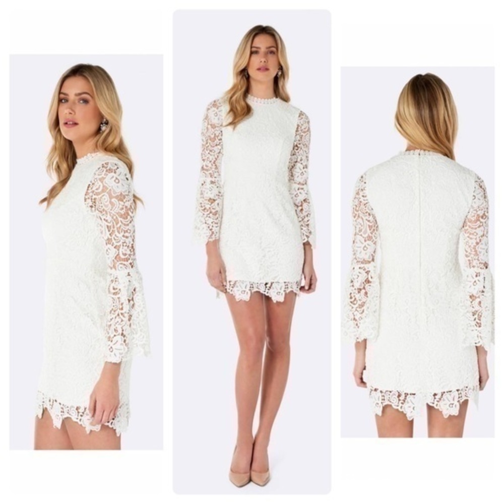 Forever New Ever New Melbourne Olivia lace flare sleeve dress